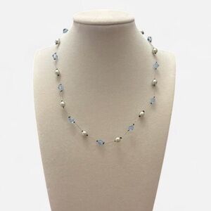 Elegant Silver and Blue Necklace